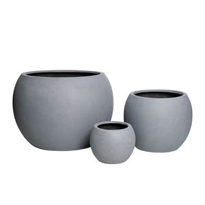 White Smooth <b>Painting</b> Low Round Outdoor Flower Planters Pot for Plant Decoration Made in Vietnam - Product Image 6