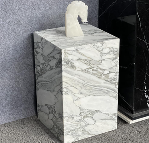 Mesa auxiliar cuadrada de mármol Arabescato de lujo para muebles modernos de sala de estar y dormitorio, venta al por mayor B2B - Product Image 5