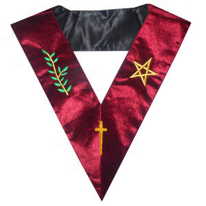 Delantal de cuero bordado de 4 ° grado 2025 AASR con insignia cosida de corona - Product Image 3