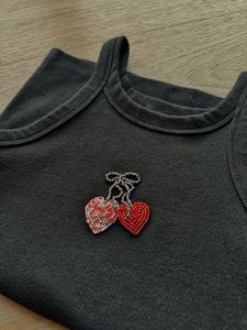 beaded pink tiger lily flower bag charm or keychain seed bead embroidery purse charm pendant <b>keyring</b> for her - Product Image 6