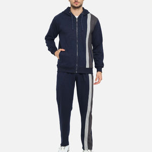 Survêtement pour homme en molleton épais de haute qualité, respirant, avec fermeture éclair, pantalon de jogging décontracté, capuche, grande taille, mode d'hiver, imprimé uni - Product Image 2