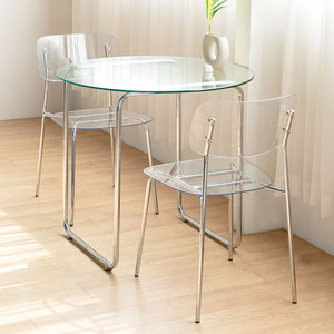 Silla Moderna de Plástico Transparente con Patas de Hierro Premium GAK629 - Product Image 4