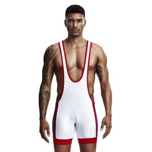 <b>Men's</b> Custom Logo Breathable Quick Dry Wrestling Singlet One Piece <b>Sauna</b> Body <b>Suit</b> for Workout Training - Product Image 6