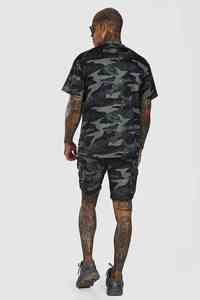 ชุดวอร์มสำหรับผู้ชายชุดวอร์มผ้าฝ้าย100% และกางเกงขาสั้นแบบลำลองพิมพ์ลาย - Product Image 5