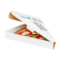 Caja de pizza de cono triangular coreano de cartón blanco para llevar reutilizable de diseño personalizado