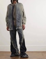 Jean décontracté pour homme, coupe large, mi-léger, en toile respirante, avec cordon de serrage, délavage foncé, marque personnalisée