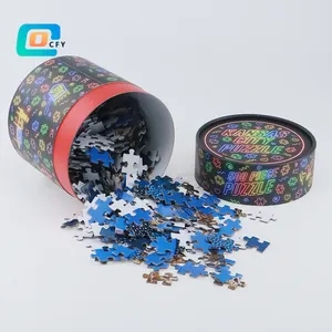 Fabrika ODM OEM 500 adet silindir hediye kağıt bulmacalar bilmecenin çocuklar için bulmaca eğitici oyuncak konteyner ambalaj tüpleri