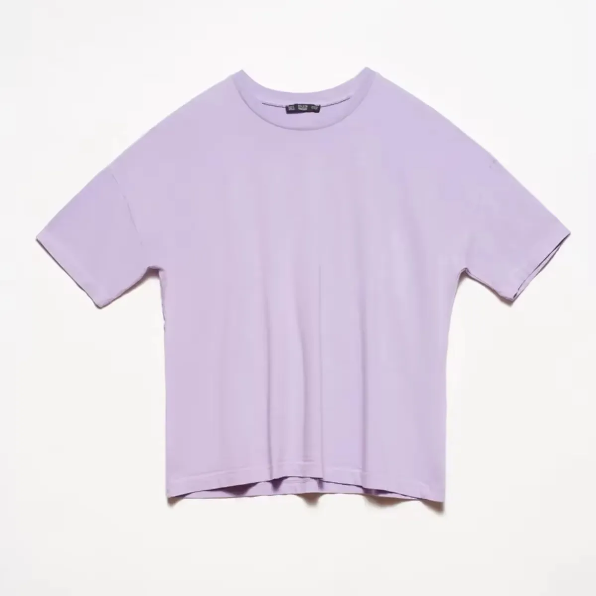 Cropped Boxy Fit Women's 100% Cotton Drop Shoulder Streetwear Luxury Quality Custom Logo Plain Purple T-shirt Summer Trendy Tees