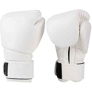 Guantes de Boxeo Blancos Personalizados de Alta Calidad, Cuero PU Elástico, Soporte de Muñeca con Cierre de Velcro, Impermeables para Entrenamiento Profesional - Product Image 4