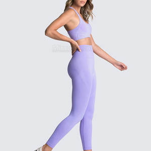 เซตโยคะ2ชิ้นสำหรับผู้หญิงเซตเล่นกีฬาโยคะไร้ตะเข็บของผู้หญิงสินค้ามาใหม่ - Product Image 4