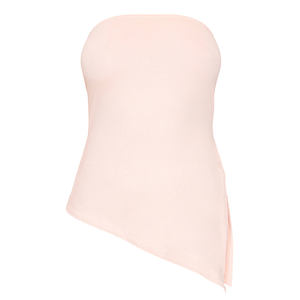 Haut de gamme sur demande OEM ODM vêtements personnalisés de créateurs pour femmes OEM bandeau à ourlet asymétrique en faux daim haut de la fabrication en gros - Product Image 4