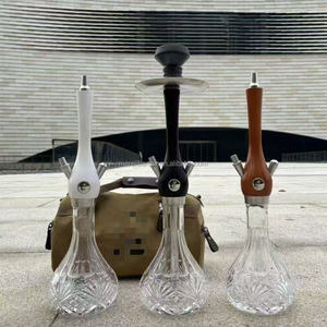 Set de Cachimba Portátil de Alta Calidad para Viajes, Shisha Ecológica de Madera con Base de Cristal, Kit Completo para Fumar con Bolsa de Transporte - Product Image 3