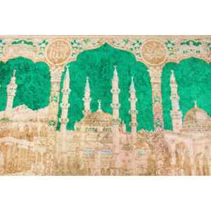 Tapis d'appoint vintage turc 3,6x4,9 pieds, tapis oriental vert en laine - Product Image 3