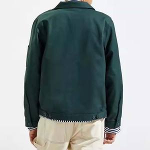 Chaqueta de Trabajo de Mezclilla Lavada Vintage, Estilo Bomber, con Cremallera Completa, Bordada y de Diseño Personalizado para Hombre - Product Image 4