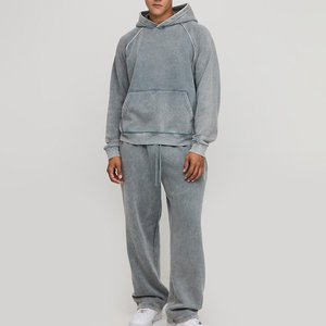 เสื้อวอร์มผู้ชายแบบสตรีทแวร์ระบายอากาศได้ดีเสื้อวอร์มสำหรับฤดูหนาวพิมพ์ลายใบหน้าแบบกรดซักได้ตามต้องการ - Product Image 1