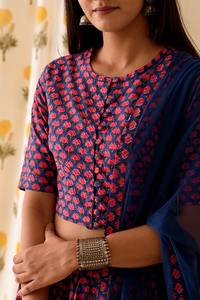 Ensemble Lehenga bleu marine style indien mode qualité Kurti et pantalon du fabricant indien - Product Image 2