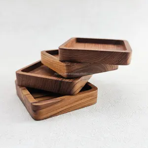 Sottobicchieri fatti a mano in rovere e sughero in legno naturale e sughero Set confezione regalo per cucina di artigianato RF