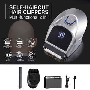 Kit de tondeuse à cheveux électrique sans fil rechargeable 4-en-1 étanche avec 2 têtes de coupe pour hommes - Product Image 6