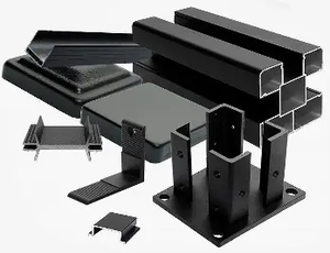 Pannelli per Recinzione All'ingrosso in Alluminio Nero Metallo Moderno da Esterno <span class=keywords><strong>con</strong></span> Doghe Superiori per Privacy in Lega di Alluminio - Product Image 3
