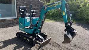Mini-excavatrice sur chenilles SW SWE08B bleue, capacité de la benne de 0,03 m³, faible consommation de carburant - Product Image 6