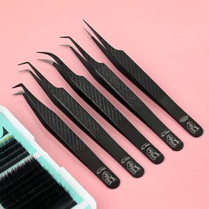 Pince à cils de haute qualité avec embouts en fibres pour cils volumineux Botte mince à 45 degrés Isolation classique incurvée et droite - Product Image 5