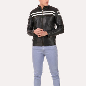 Veste de motard en cuir véritable de qualité supérieure, coupe classique, camouflage personnalisé, mode, fermeture éclair, streetwear, imperméable, écologique - Product Image 4