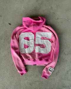 Sweat à capuche imprimé autocollant grande taille pull à capuche en coton avec strass poids lourd vente en gros Streetwear surdimensionné sweats à capuche pour hommes - Product Image 3