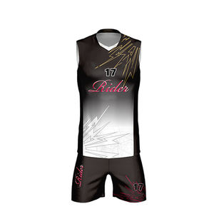 ชุดยูนิฟอร์มวอลเลย์บอลสีดำและสีขาวแบบเรียบง่าย 100% โพลีเอสเตอร์ สำหรับทุกเพศ ออกแบบใหม่ล่าสุด ราคาประหยัด - Product Image 2