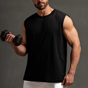 เสื้อกล้ามลำลองแขนกุดระบายอากาศได้ดีสำหรับผู้ชายเสื้อกล้ามใส่เล่นยิมฟิตเนสสีพื้น - Product Image 1
