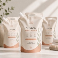Pochette souple personnalisée avec bec verseur pour liquides, bouchon anti-fuite, fond stable, OEM ODM, en plastique, rechargeable