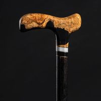 BÂTON DE MARCHE EN RÉSINE DE BOIS ANTIDÉRAPANT CONFORTABLE ÉPOXY avec poignée multiforme pour la réadaptation des personnes âgées