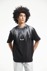 Noir 100% coton vêtements hommes T-Shirt lourd surdimensionné 400 gsm T-Shirt fabricant goutte épaule graphique T-Shirts - Product Image 6