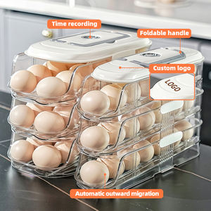 WANUO Organizer Telur Bertingkat Otomatis untuk Kulkas, Organizer Telur Plastik untuk Dapur dan Kulkas - Product Image 2