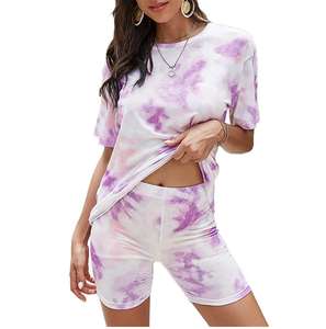 Novedad de verano, conjuntos de pantalones cortos informales para mujer, camiseta de manga corta, pantalones cortos, conjuntos sólidos, ropa de marca, conjunto de 2 piezas, cintura alta transpirable - Product Image 2