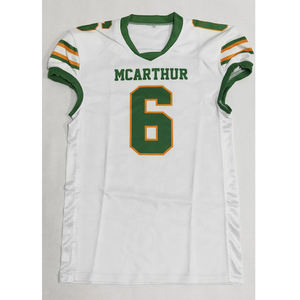 Maillot de football américain personnalisé pour homme, sans manches, style vintage, imprimé par transfert thermique, respirant, en polyester et élasthanne, maille - Product Image 1