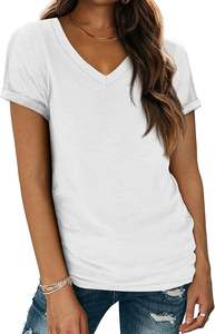 T-shirt à col en V délavé à l'acide avec conception personnalisée en gros pour hommes 100% coton Style décontracté avec équipement d'origine Tendance Prochaine cible - Product Image 3