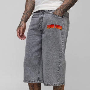 กางเกงยีนส์ขาสั้นผ้าเดนิมสไตล์สตรีทฮิปฮอปผ้าฝ้าย100% ซักได้เป็นมิตรต่อสิ่งแวดล้อมสำหรับฤดูร้อน - Product Image 1