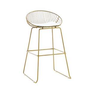 Modern Modish High Wood <b>Chair</b> with <b>Velvet</b> Cushion and Stainless Steel Counter Frame PVD Coated for Home Decor - Product Image 1