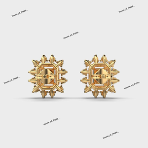 ต่างหูเพชรโมอิสซาไนต์ทรงเหลี่ยมมรกตประดับเงินแท้ 925 พร้อมห่วงประดับเพชรทรงกลม ดีไซน์หรูหราสง่างาม - Product Image 3