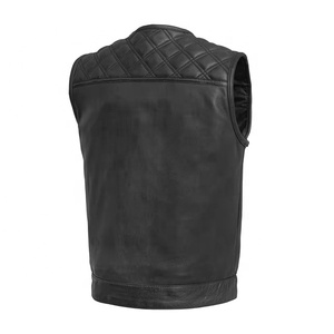 Real Sheep Leather Wool Lined <b>Vest</b> Motorcycle Slim Fit Biker Biker Style Fashionable <b>Vest</b> for Women <b>Men</b> - Product Image 4