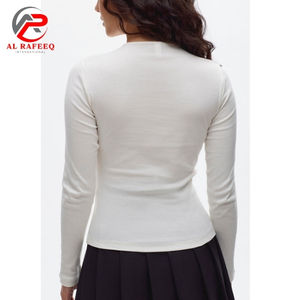 Invierno Casual Fitness camisa de manga larga Fondo deporte Yoga medias desgaste cuello redondo y cuello alto camisas de manga larga para mujeres - Product Image 3