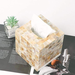 Porte-serviettes de table de luxe Offre Spéciale avec boîte à mouchoirs en incrustation d'os de forme personnalisée par crescent crafts - Product Image 2