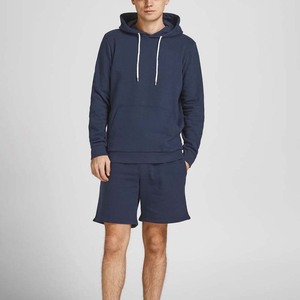 Vente en gros de survêtements à capuche d'hiver personnalisés vierges vêtements de jogging unisexes deux pièces ensemble de sweats à capuche pour hommes shorts coupe-vent respirants - Product Image 6