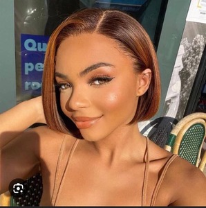 Pelucas Bob Cabello vietnamita crudo en color Cabello humano virgen recto de hueso de 10 pulgadas para mujeres negras Pelucas sin pegamento Cabello humano - Product Image 4