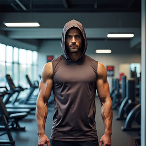 <b>Men</b> <b>Muscle</b> Hoodie <b>Vest</b> Sleeveless T Shirt With Hood Summer <b>Men's</b> Fitness Gym Workout Bodybuilding Singlets Hoodie Male - Product Image 6