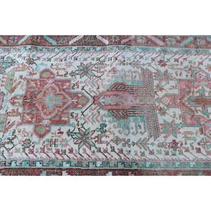 3.2x12.8 ft Rug, Turkish Vintage Rug, <b>Red</b> <b>Wool</b> Rug - Product Image 4