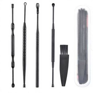Lot de 5 outils de nettoyage d'oreilles rotatifs, cure-oreilles double extrémité, cuillères à cérumen noires par KAHLU ORTHOPEDIC - Product Image 1