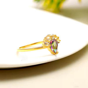 แหวนพลอยเงินสเตอร์ลิง925สำหรับงานแต่งงานของผู้หญิงแหวนสำหรับห้องปฏิบัติการผลิตหินลูกแพร์สีโทแพซลึกลับสำหรับงานแต่งงานงานหมั้นหรืองานปาร์ตี้ - Product Image 2