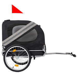 Nouvelle et originale <span class=keywords><strong>remorque</strong></span> de vélo respirante grand chien poussette pliante de luxe pour animaux de compagnie pour l'extérieur avec plate-forme Support OEM à deux roues - Product Image 3