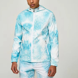 Vestes de sérigraphie coupe-vent imperméables en nylon à capuche sur mesure avec sublimation ensembles de coupe-vent de style haut court - Product Image 4